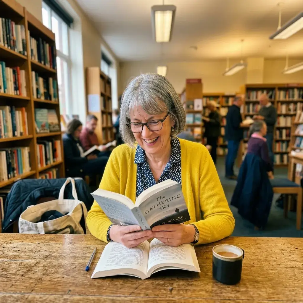 Older woman who reports improved reading focus after taking Memodyne