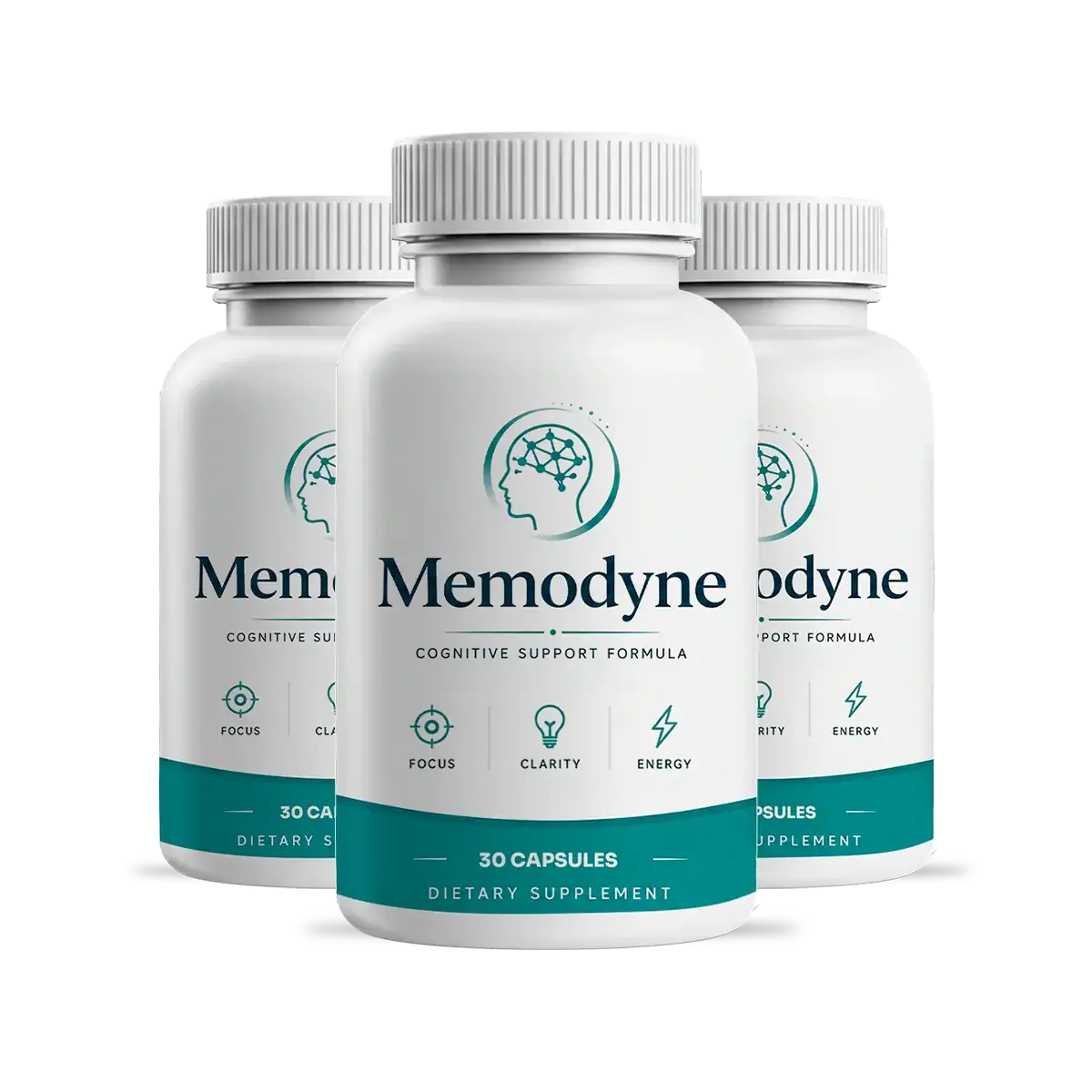Three bottles of Memodyne cognitive support supplement